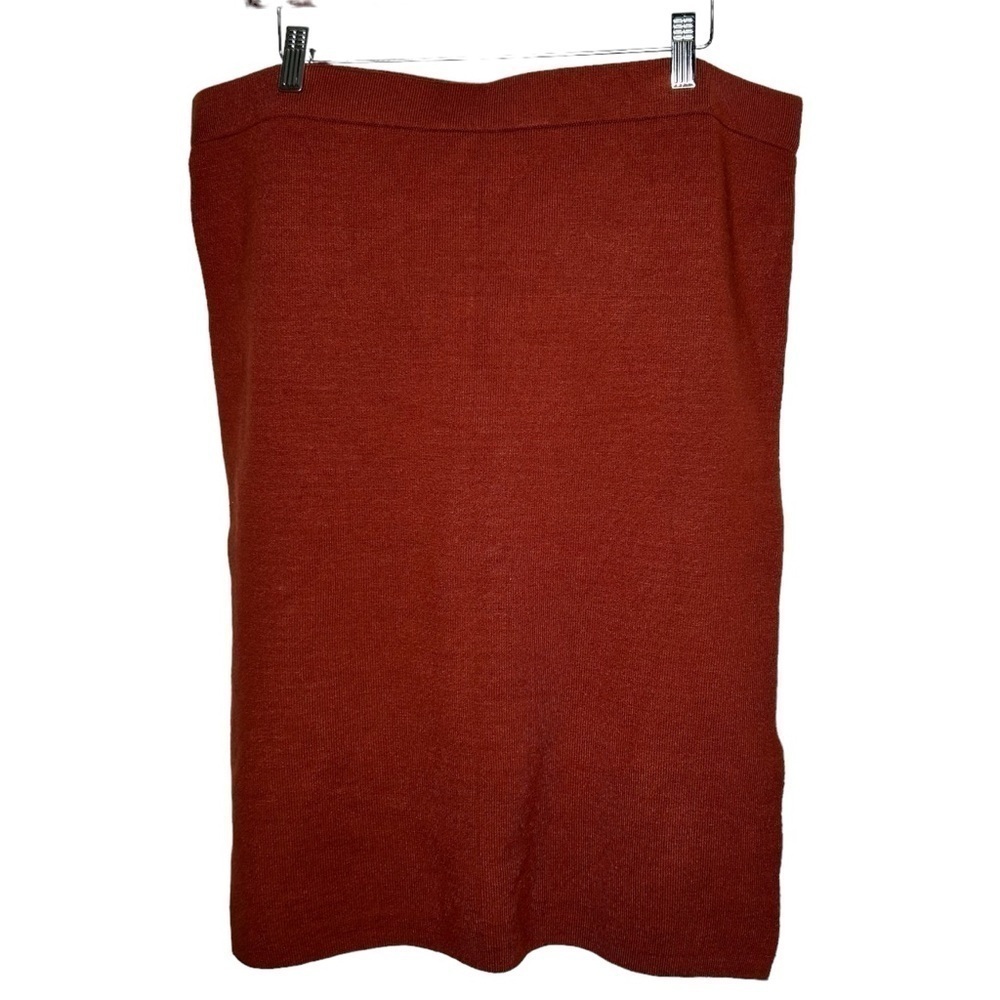 NWT Nine West Pull On Sweater Skirt Side Slit Cherry Merlot Size XX Large
